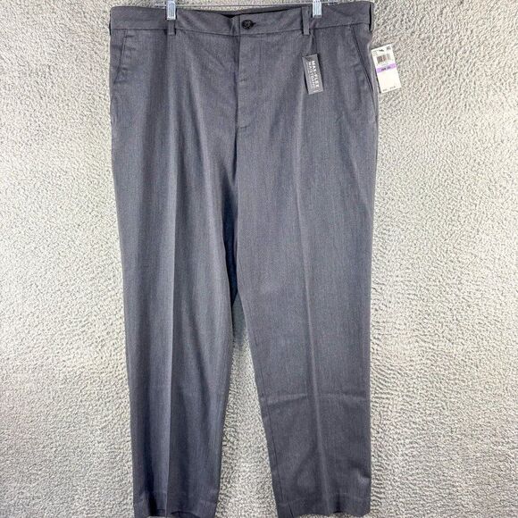 New Van Heusen Air Pants Mens 38 Gray 40x29.5 Flex Waist Cooling Office NWT $70‎ - Picture 1 of 16